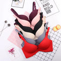 Dropshipping Girls Fashion Simple Solid Color Push up Wireless Plus Size Comfort Women Stylish T-shirt Seamless Bra