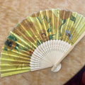 Custom Decoration Gift Printed Logo Folding Hand Fan Wedding Cheap Bamboo Hand Held Fan Silk Hand Held Fan