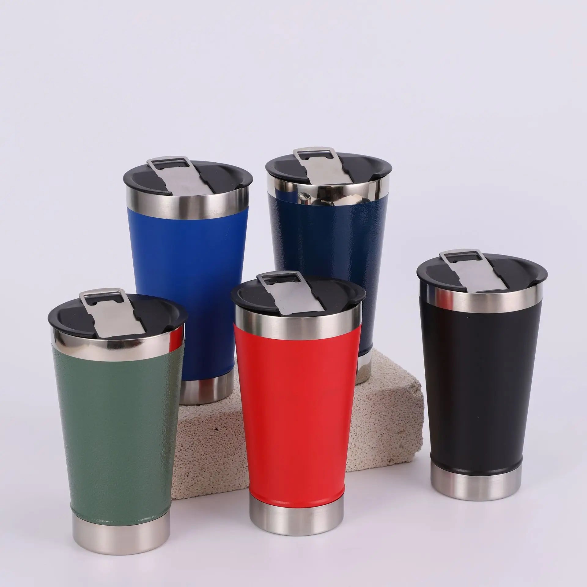 Wholesale 16oz Stainless Steel Beer Mug Insulated Tumbler Outdoor Car Travel Cup with Bottle Opener