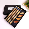 Custom Luxury Deco Hair Chopsticks Japanese Sushi Chopsticks Korean Chinese  Wooden Dinner Cutlery Chopsticks with Rest