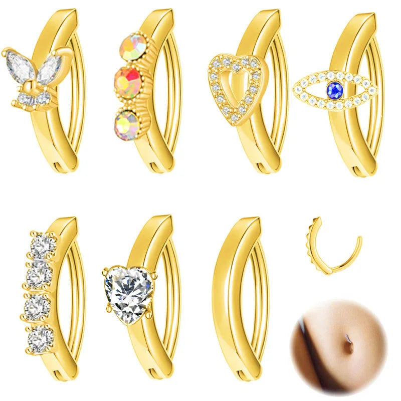 Gaby New Sale Stainless Steel Diamond Silver Plated Belly Button Ring Body Jewelry for Weddings Wholesale Piercing Jewelry