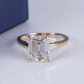 Mishang MSR-543 14k Yellow Gold 3ct D VS1 Emerald Cut Lab Grown Diamond Engagement Ring
