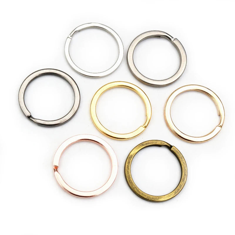 20Pcs/Lot 25 28 30mm Gold Round Key Ring Llaveros Clasp Findings Key Chain Split Ring for Keychain DIY Jewelry Making