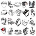 20 Pcs Vintage Open Frog Rings Set Knuckle Stacking Snake Ring Boho Finger Rings for Women Men Girls