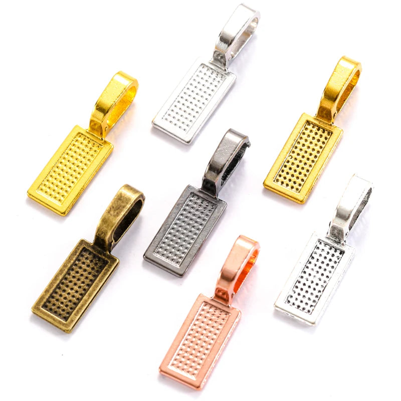 5 Color Rectangular shovel Charms Metal Charm Pendant For Bracelets Necklace Jewelry Making 26*8mm J337