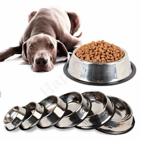 Wholesale Stainless Steel Non Slip Dog Cat Bowl Animal Pet Round Food Water Feeder Dog Bowls Puppy Food Water Feeding Bowl