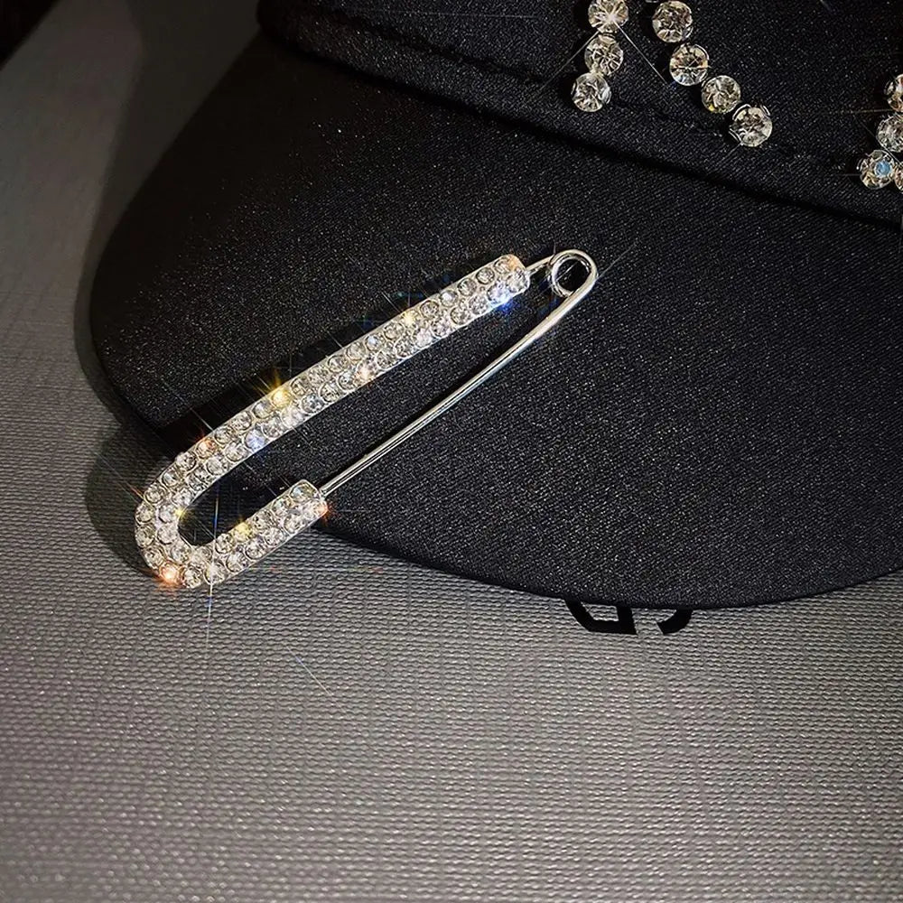 2025 Spring New Fashion Elegant Style Clear Rhinestone Insert Women's Safety Pin