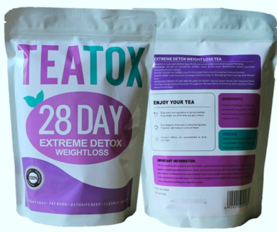 Winstown Custom Teatox 28-Day Detox Tea with Moringa & Garcinia Cambogia Slim Tea Rebranding OEM Herbs Hot Sell Bag Packaging