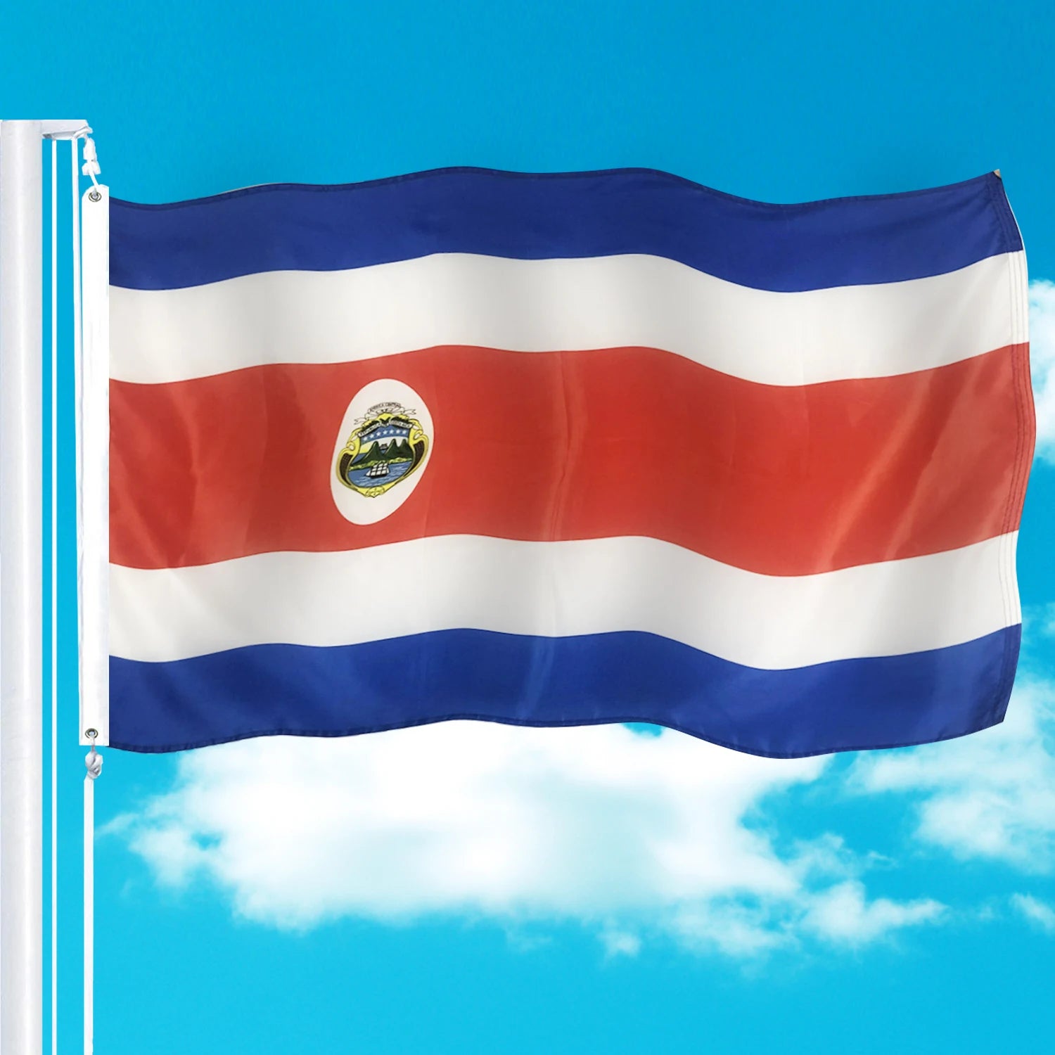 Fast Supply Speed Costa Rican Flag 3x5 ft Double Stitching With Two Grommets Outdoor Flying National Country  Costa Rica Flag