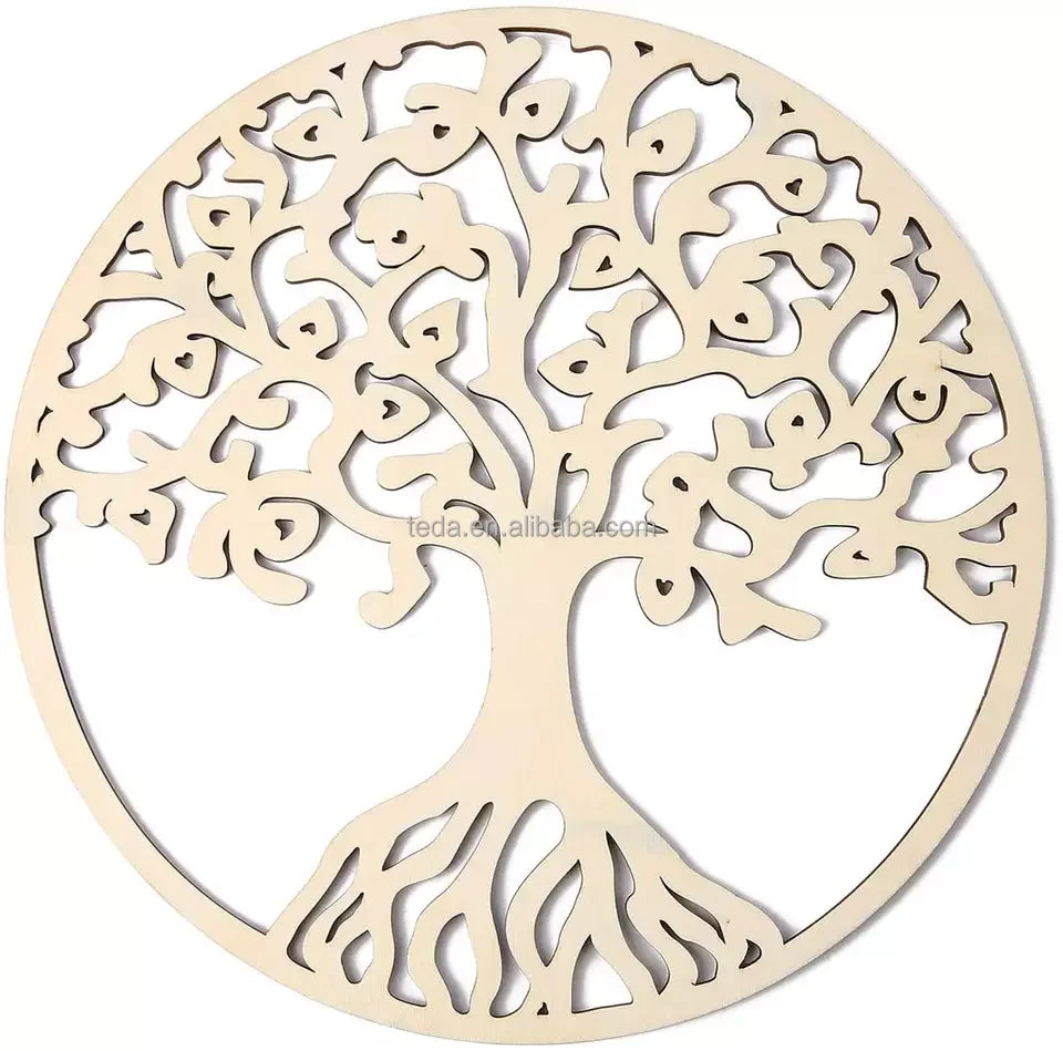 Best Selling  Crystal Grid Custom Size Wholesale Price Sacred Geometry Tree of Life Wooden Wall Art Yoga Decor