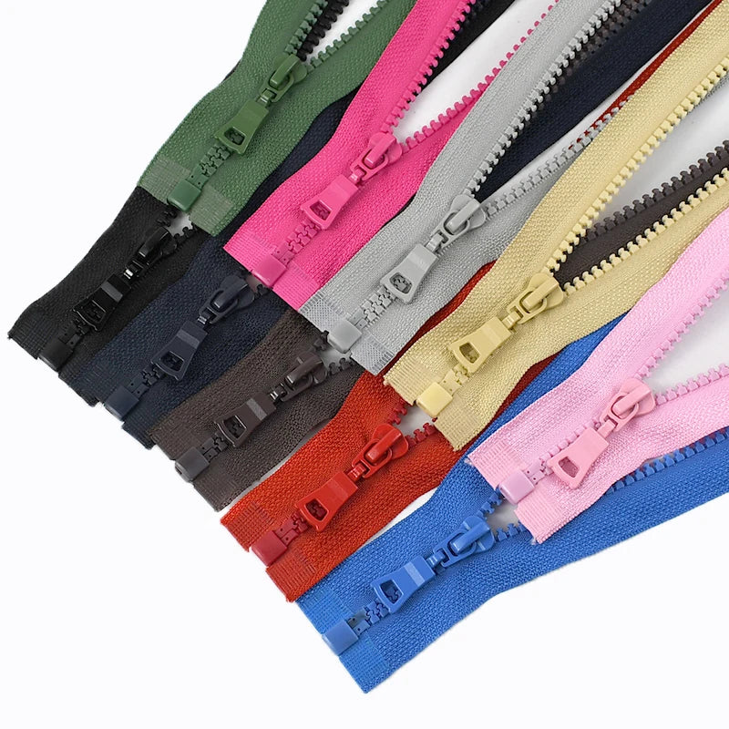Deepeel AP204 5# 25cm DIY Sewing Accessories for Jacket Coat Black Resin Zippers Close-End With Custom Plastic Zipper Tap