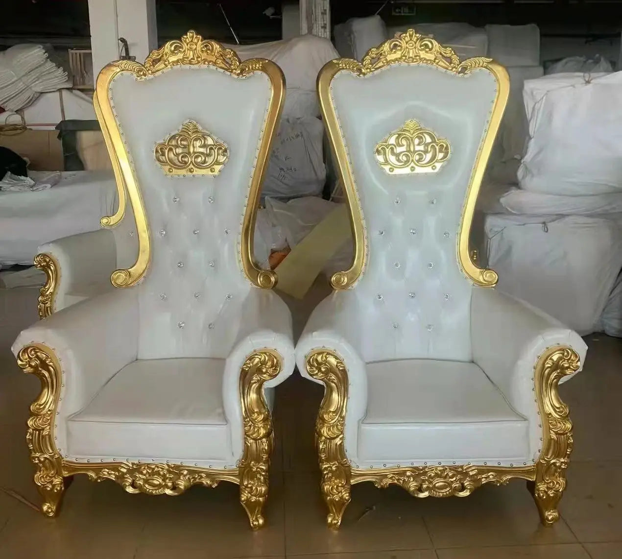 Hot Sales Wholesales Cheap Price Gold Leather Royal Event Throne Chair