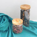 Colourful Custom Logo Handmade Microwavable High Borosilicate Glass Storage Jars with Bamboo Lid Kitchen