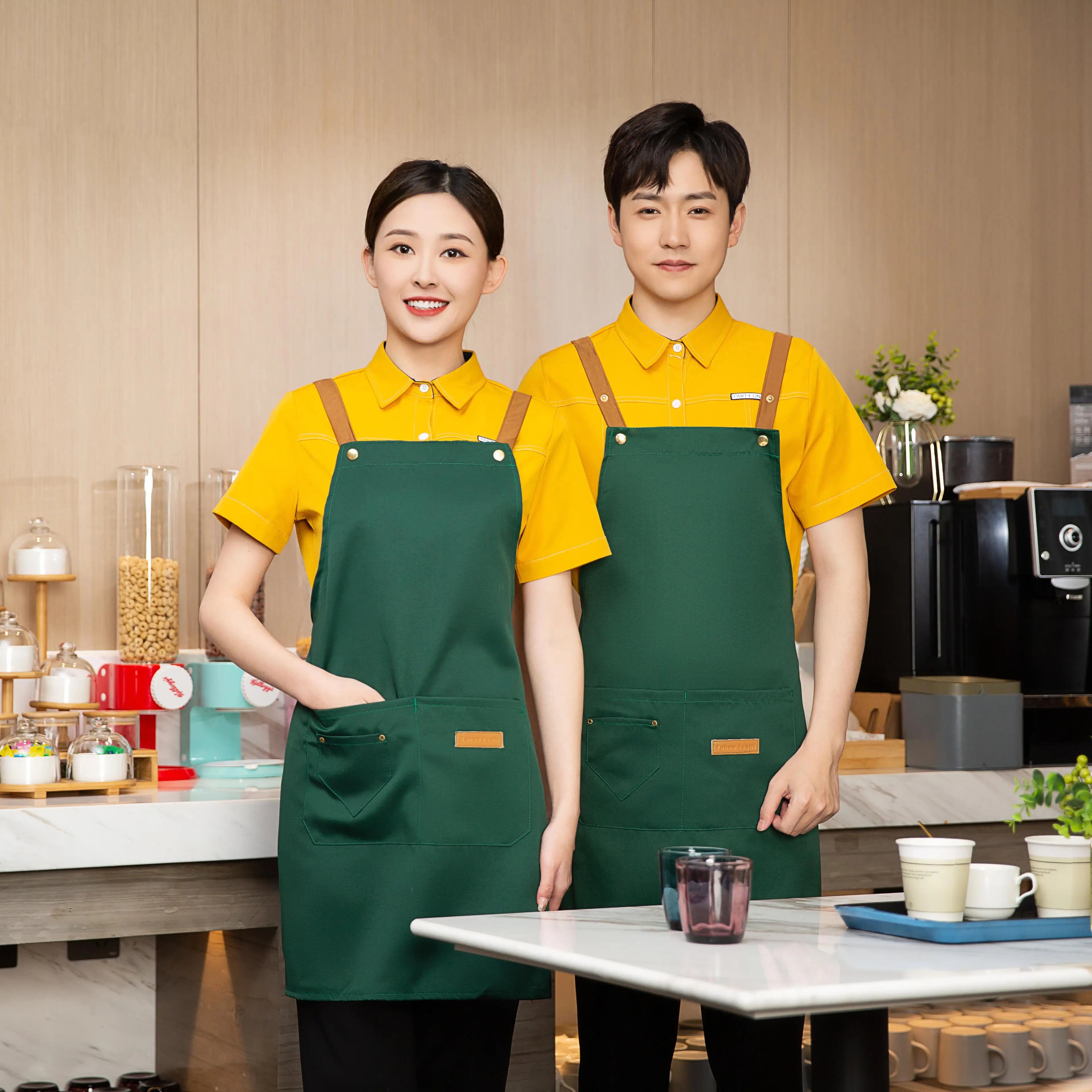 Promotional Heavy Duty Arpenter Work Apron With Tool Pockets Kitchen Cooking Cleaning Chef Apron Apron for Men