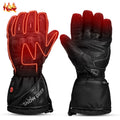 Logo Custom Leather Black Knuckle Protection Electric Safety Motorcycle Riding Heated Gloves