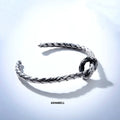 S925 Silver Garber Bracelet Women's Retro Twist Weaving Open Rope Bracelet Personality Niche Men Bangles
