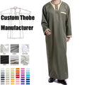 Muslim Arab Men Thobe Caftan Islamic Clothing Man Dress Robe Long Sleeve Muslim Clothing Qatar Dubai Abaya