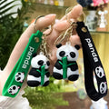 Cute Bamboo Holding Little Bear Keychain 3D PVC Lovely Kawaii Bag Doll Pendant Bamboo Panda Keychain