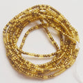 Light Skin Color African Mix Glass Seed Beads Tie on Waist Beads Belly Body Chain with Clasp Double Cotton String for Ladies