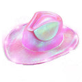 In Stock Fast Delivery Four Colors pink White Men Women Party Holiday Reflective Neon Led Light up Cowboy Hat