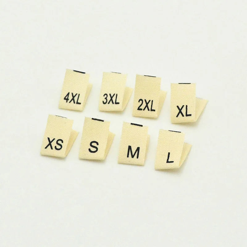 Factory Supply Size Label S/M/L Ready Sizing Labels Cotton Printed Small Size Labels for Clothing