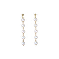 S925 Silver Needle Copper Gold Plated Freshwater Pearl Earrings Long Chain Classic Style Natural Freshwater Pearl Jewelry