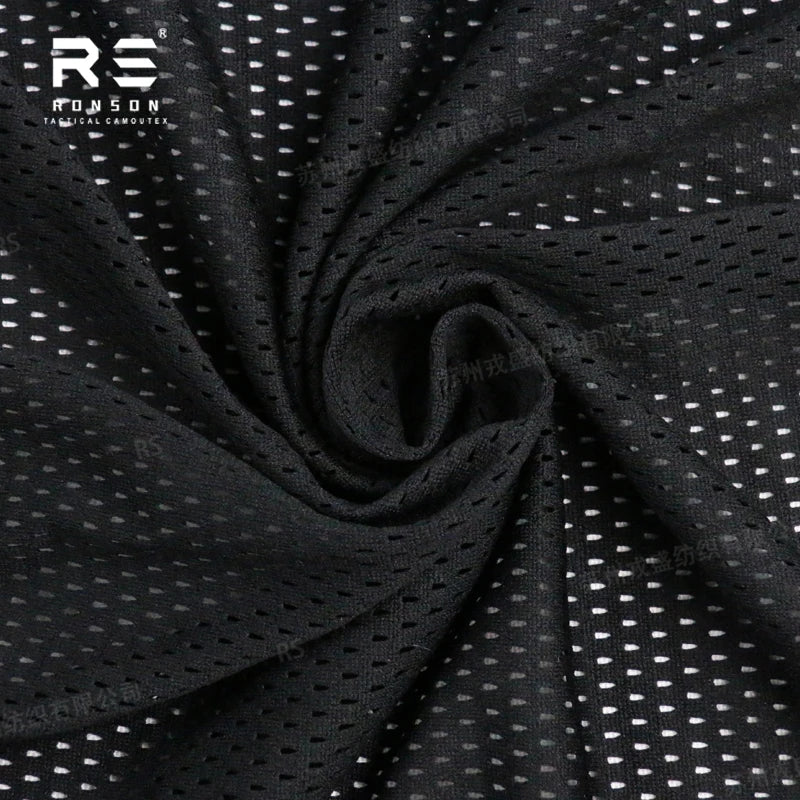 100% Polyester Mesh Fabric 120GSM Tactical Tricot Uniforms Plain Black/ RG/WG/ CB Colors 120gsm Black Outdoor Memory Fabric Cars