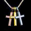 Hot Selling 925 Silver Cross Pendant Pass Diamond Tester Baguette Cut Vvs Moissanite Hip Hop Pendant Jewelry for Men Women