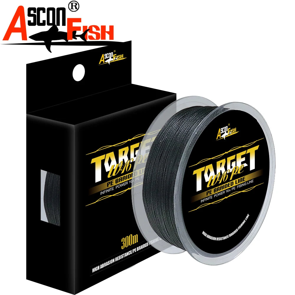 Ascon Fish Hollow16 Strands Braided Fishing Line 300m for Cord Fishing Carp 16 Braids Multifilament Line 20-500LB Tuna Fish Line