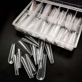 Full Cover Clear Nail Extension Tool Clear Nail Tips Model False Transparent Nail Form for Nail Salon Nail Supply