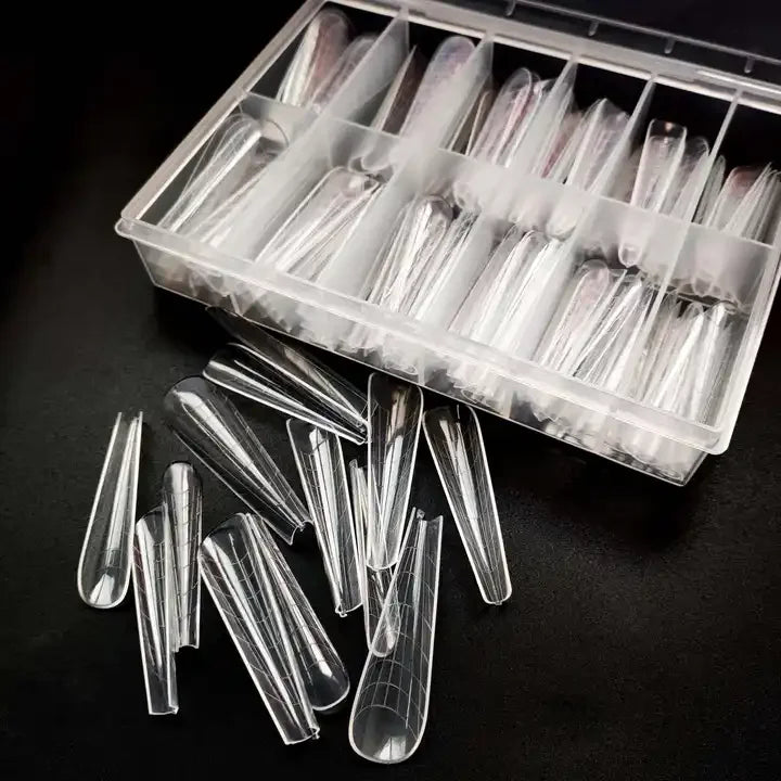 Full Cover Clear Nail Extension Tool Clear Nail Tips Model False Transparent Nail Form for Nail Salon Nail Supply