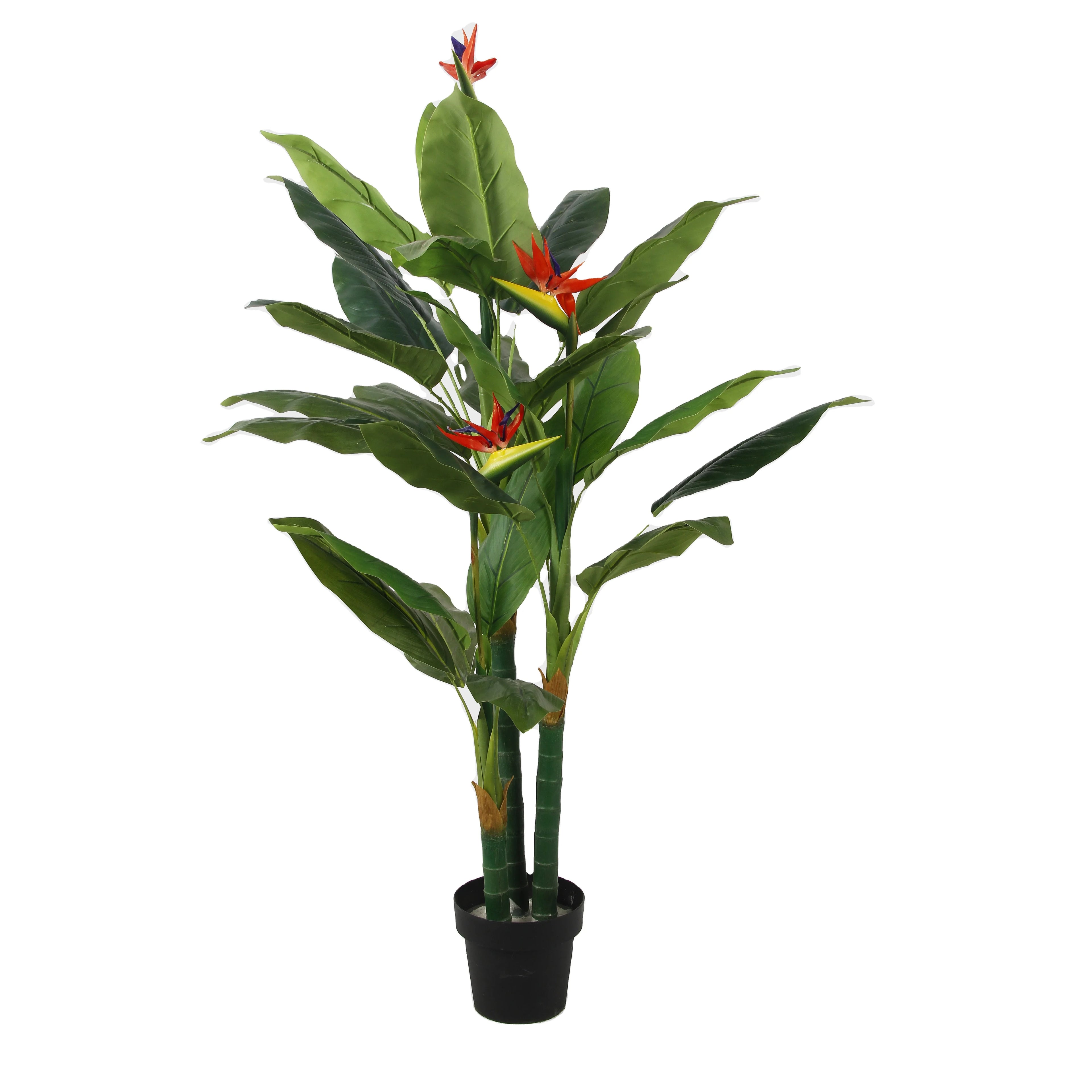 Factory Wholesale 150cm Height With 26pcs Leaves Artificial Bird of Paradise Flower Plastic Plant Bonsai for Office Decoration