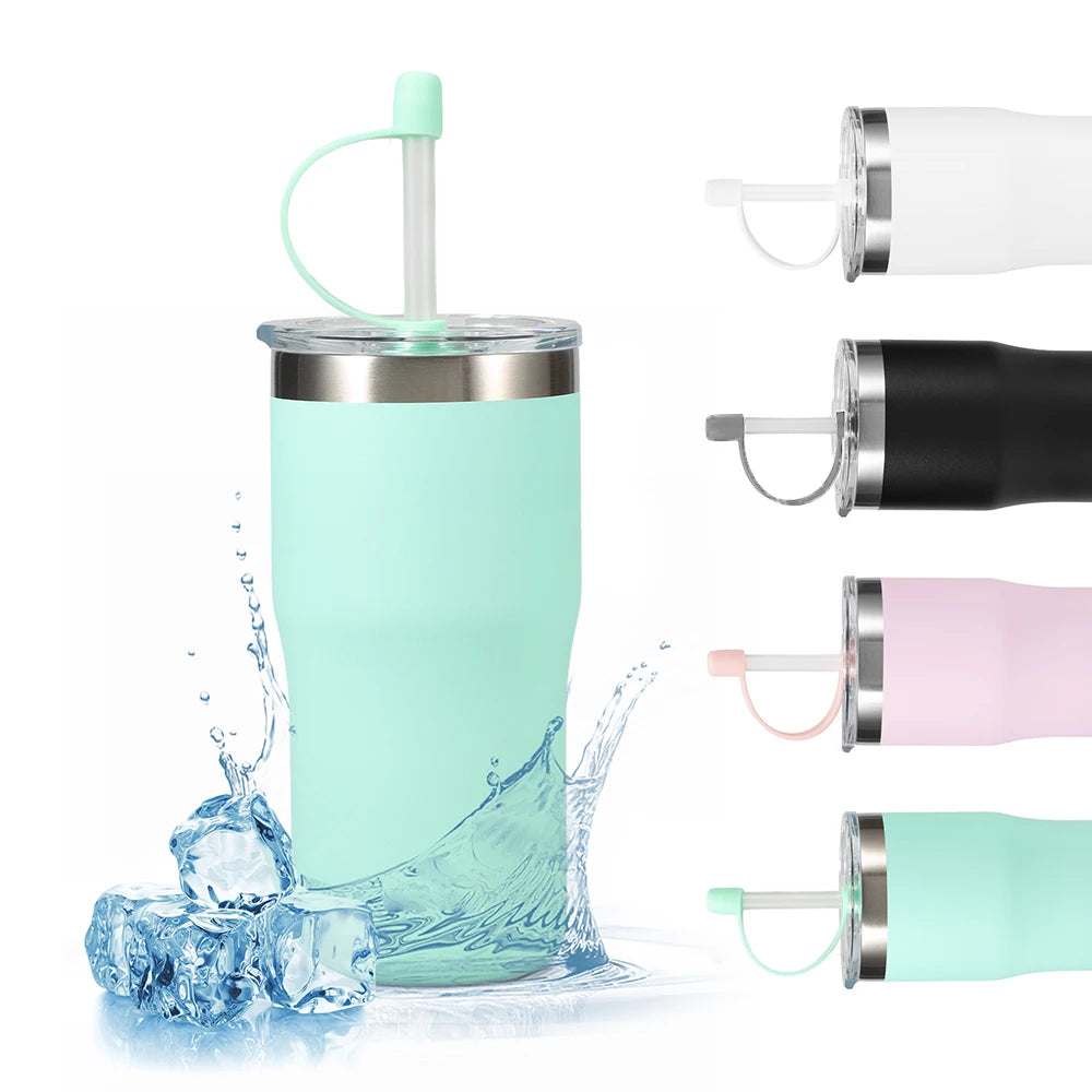 Hot Sale 500ml Double Wall Vacuum Insulated Stainless Steel  Tumbler Mug Cup  with Straw