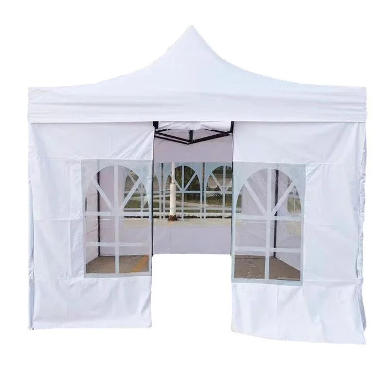 White Transparent Waterproof Oxford Fabric Four-Legged Aluminum Steel Poles Extended Type Outdoor Canopy Enclosure Roman Window MegaBDM