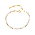 J&D Luxury Stylish 18K Gold Stainless Steel Tennis Chain 3MM Zircon Chain Sports Tennis Chain Bracelet