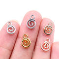 30pcs/lot 11x8mm Antique Silver Plated KC Gold Colors Rhodium Swirl Handmade Charms Pendant:DIY for Bracelet Necklace
