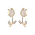 Brincos Com Tulipas Gold Plated Jewelry Fashion Tulip Earrings Flower Stud Earrings for Women