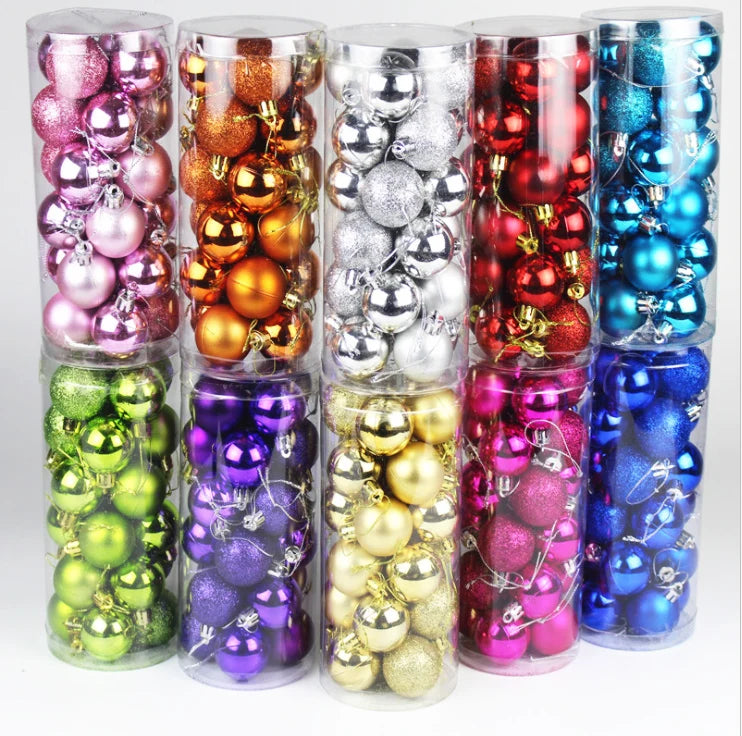 Wholesale Christmas Decoration Supplier 4cm 6cm 8cm New Design Xmas Bauble Plastic Christmas Balls Ornament