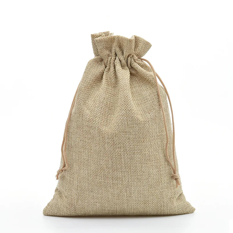 Custom Logo Multi-size Jute Bag Party Candy Gift Cute Package Jute Bag Drawcord Daily Storage Bag