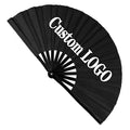 2023 Factory Wholesale Custom LOGO Printing Bamboo Large Handheld Fan Rave Hand-fan