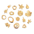 Chic Hypoallergenic Versatile 18K Gold Plated Stainless Steel Flower Leaf Pendant Handmade DIY Jewelry Accessories