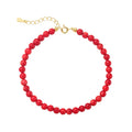 Nagosa Custom Jewelry 925 Sterling Silver Red Coral Charm Beaded Bracelets for Women