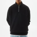 Customized Men's Cotton Printed Sweatshirt With Enlarged Round Neck Quarter Zippered Men's Mock Neck Sweatshirt