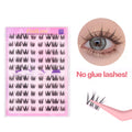 80pcs 10lines THAI Self Adhesive DIY Lashes Cat Eye Lashes No Glue Needed Private Label Pre-Bond Lashes Glue Fee Eyelash