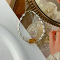 Crystal Healing Stone Citrine Sterling Silver 925 Charm  Fashion Bracelets  Chain Bracelets