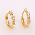 Fashion 18K Gold Plated Stainless Steel Zircon Custom Rings Dropshipping Women Jewelry Circle Small Hoop Earrings