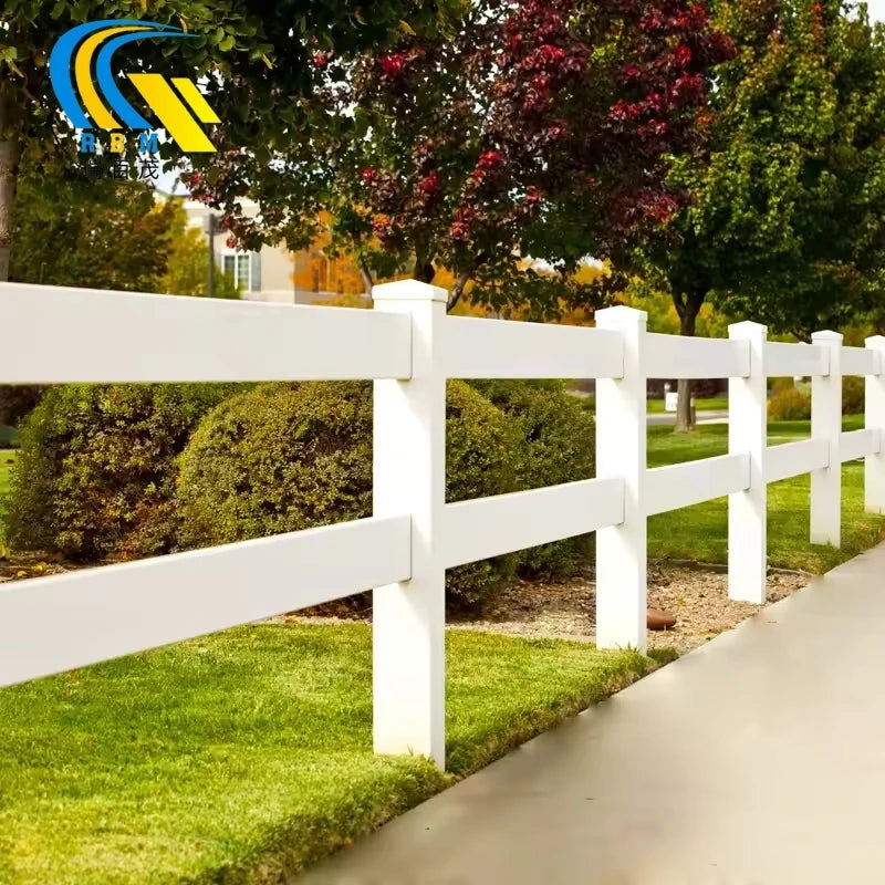 Pvc Farm Fence FenTech Plastic Vinyl Horse Paddock Fence Post 3 Rail Pvc Horse Fence