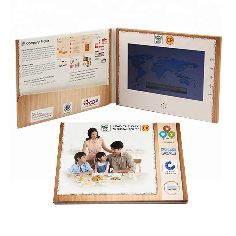 Popular Paper Art Craft Digital Display Lcd Screen Gift Card with Lcd Business Promotion Paper Lantern Video Brochure Book
