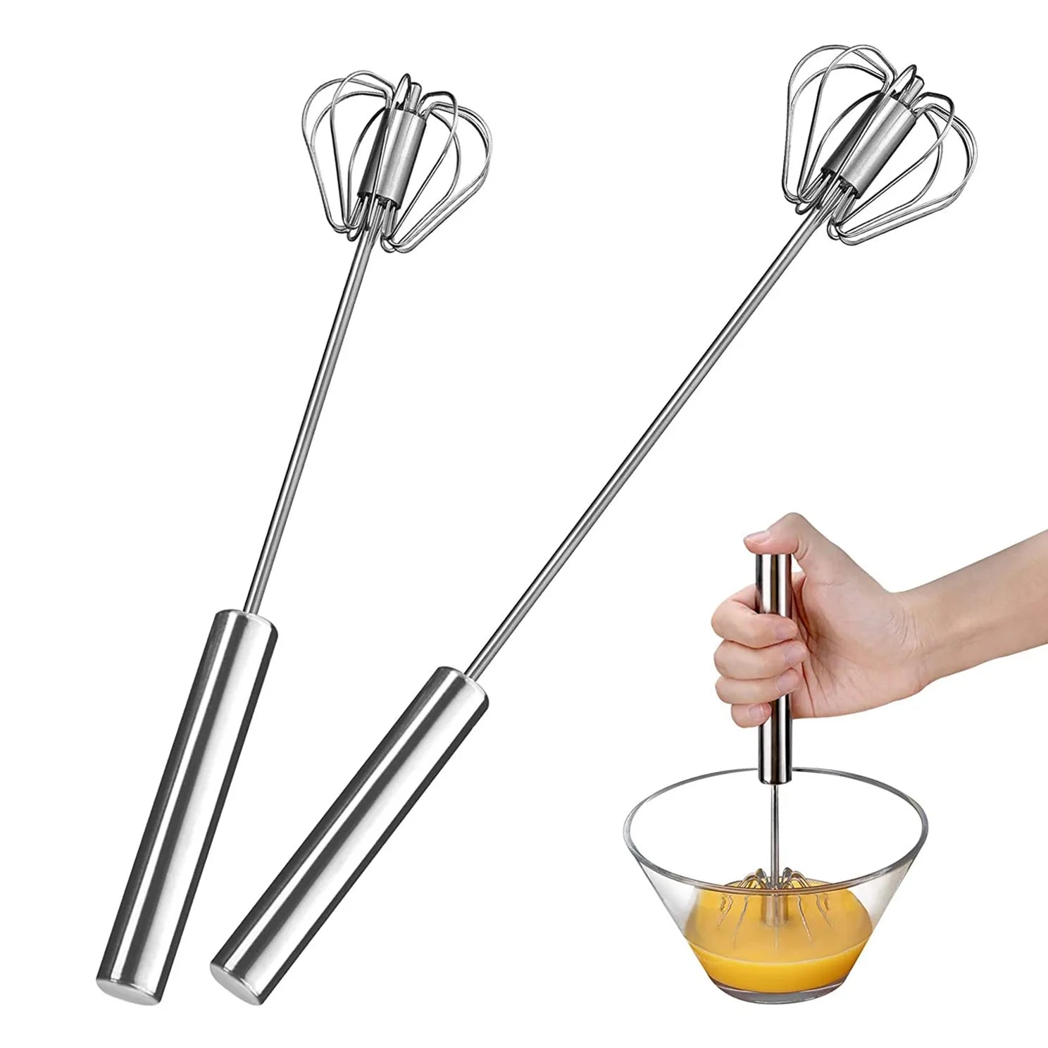 Semi-automatic Whisk Stainless Steel Hand Pressure Egg Beater Kitchen Accessories Tools Cream Utensils Whisk Manual Mixer