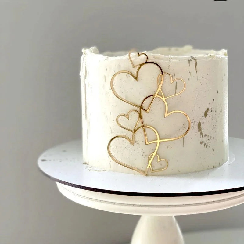 Custom Size Heart-Shaped Acrylic Cake Topper Charm for Happy Valentine's Day Party Decor Cake Accessory